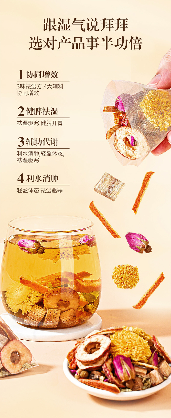 Kudzu Lotus Leaf Hawthorn Tea Ge Gen He Ye Shan Zha Drink 100g Herbal Tea Bags for Daily Wellness overview
