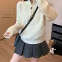 立领秋冬新款修身针织衫
