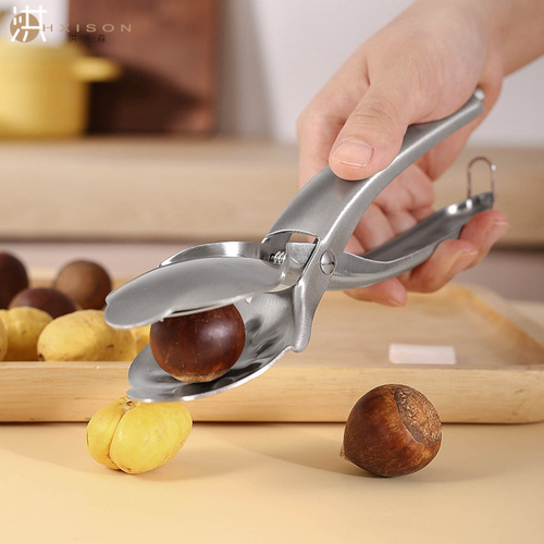 304 stainless steel chestnut opener, cross sawtooth shelling and corer, nut peeling tool, walnut clip for home use