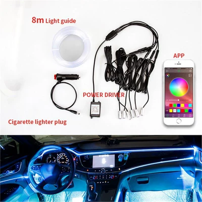 Panel (Dashboard) işıqlandırması — atmosphere light - split-drag-6-8m-fiber-cigarette-lighter-head-mobile-app-model