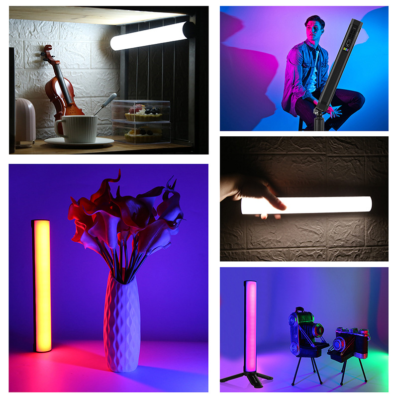 Fat vaca color fondo rgb fotografía luz de relleno portátil led profesional luz de ambiente en vivo luz de palo de mano