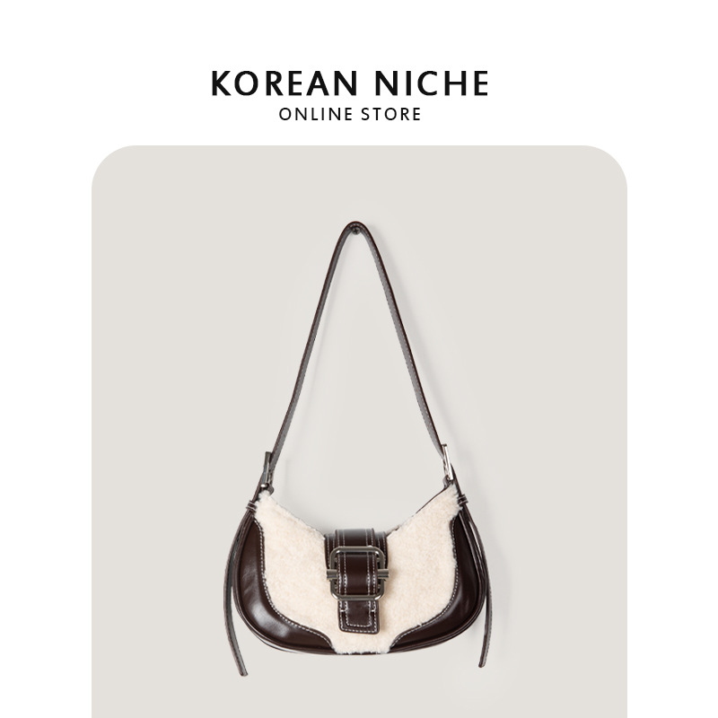 Dongdaemun nicho bolsa de diseño para mujer 2022 Otoño e Invierno Nuevo estilo coreano contraste color francés palo bolsa textura avanzada bolsa axila