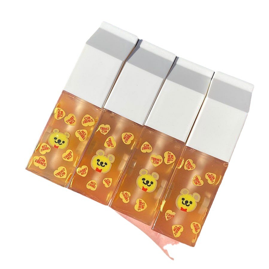 Comercio exterior transfronterizo niños esmalte labial para niños colorido esmalte labial para osos gatitos lindos caja de leche esmalte labial