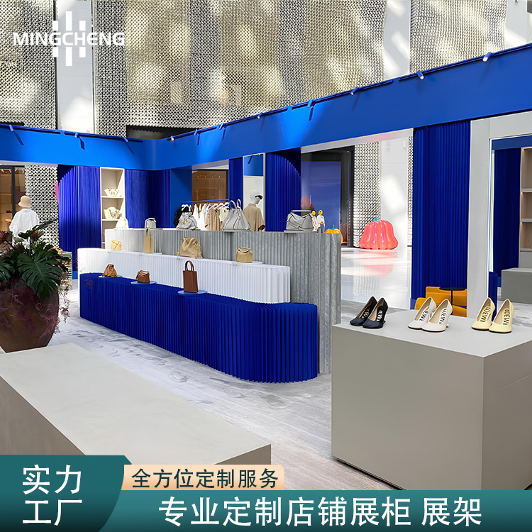 专卖店样品陈列柜女装鞋子展示台摆放架通勤包包流水台落地烤漆柜