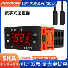 ETC-974智能数字式温度控制器数显制冷化霜风校准双传感线温控器