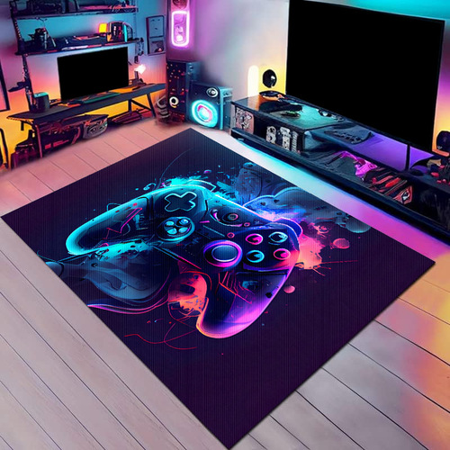 Amazon's new game console carpet, e-sports arcade room decoration floor mat, cartoon cyberpunk carpet, large area