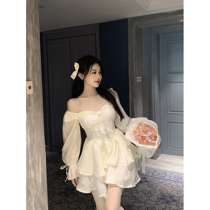 逃亡王女チュチュスカート、妖精小妖精スカート、優しい誕生日スカート、スリムチューブトップドレス、アプリコット|undefined
