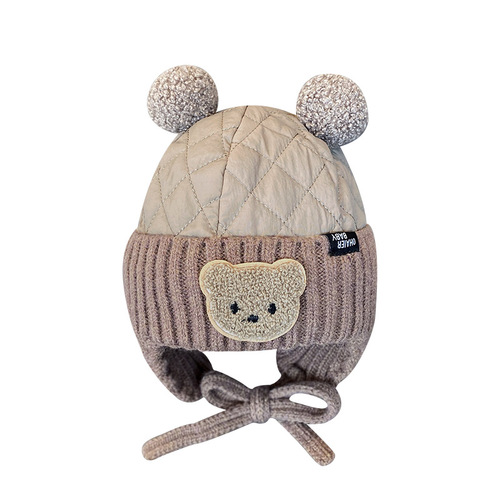 Baby hat autumn and winter style for boys and girls cute bear ear protection hat winter baby head warm Lei Feng hat winter