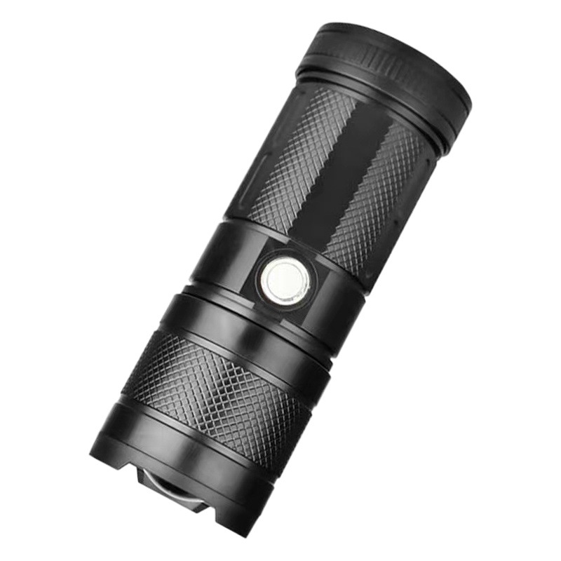 Transfronterizo fuerte luz de largo alcance linterna láser blanco al aire libre multifunción de larga resistencia LED zoom lámpara de iluminación de emergencia