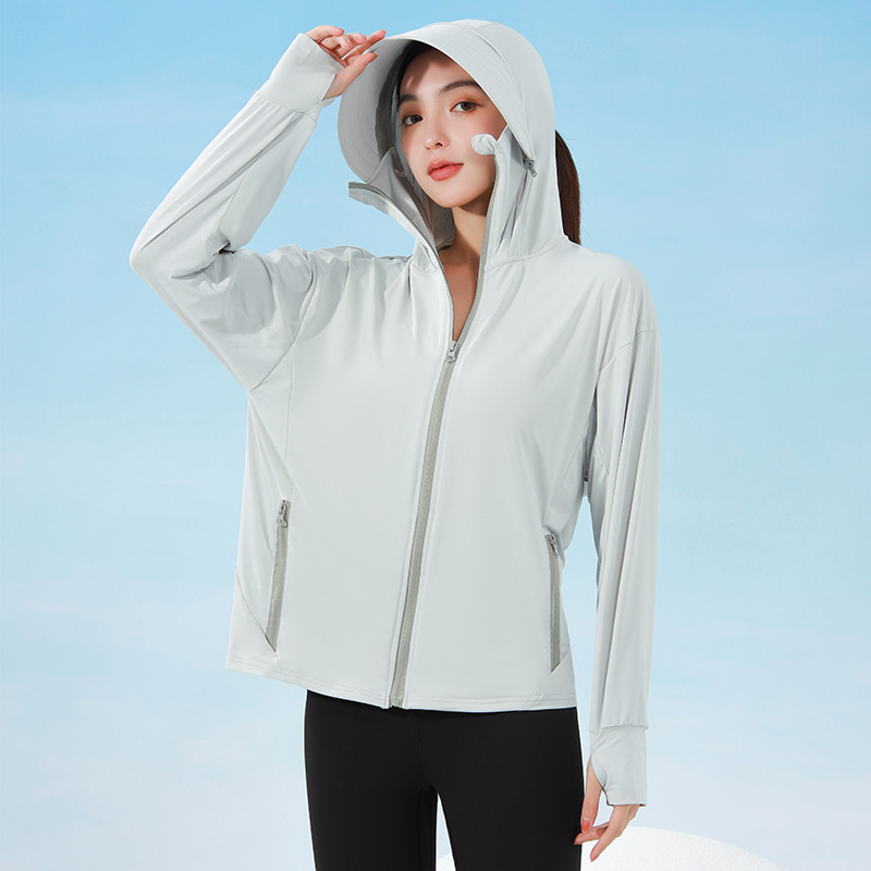 Moxun ロマンチックな日焼け止め服女性 2025 新しい夏のアイスシルクカーディガン軽量通気性抗 UV 日焼け止め服女性|undefined