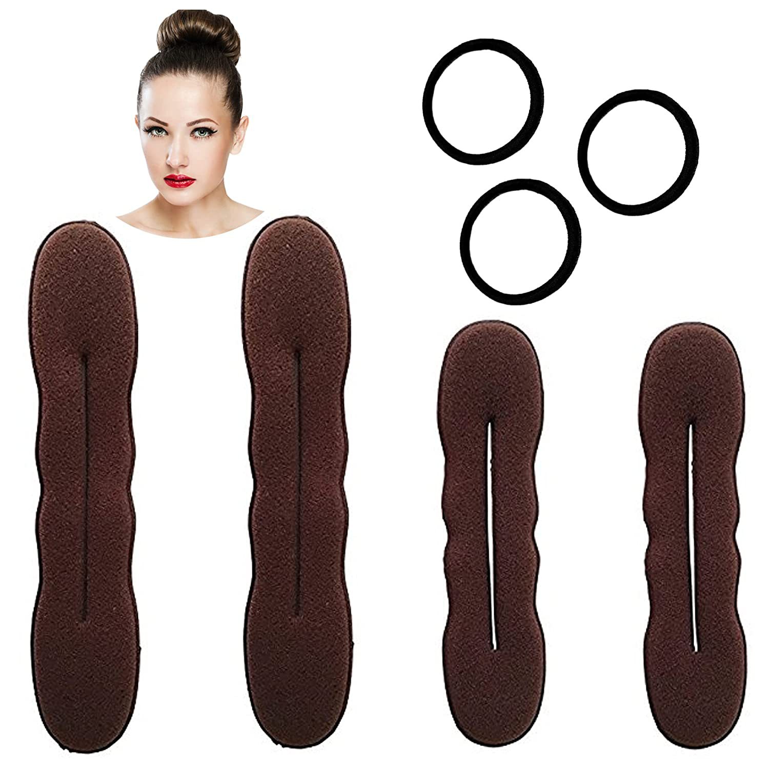 [Hair accessories编发器海绵盘发器发饰2大2 小啪啪圈丸子头造型]