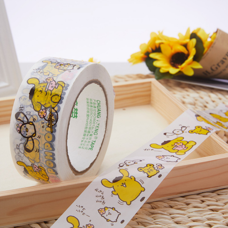 Thankyou cinta adhesiva de embalaje rosa, sello de red, cinta de sellado, cinta de impresión de dibujos animados, fabricante al por mayor