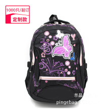 来样加工 女孩卡通书包 蝴蝶印花学生背包 牛津布大容量旅行背包