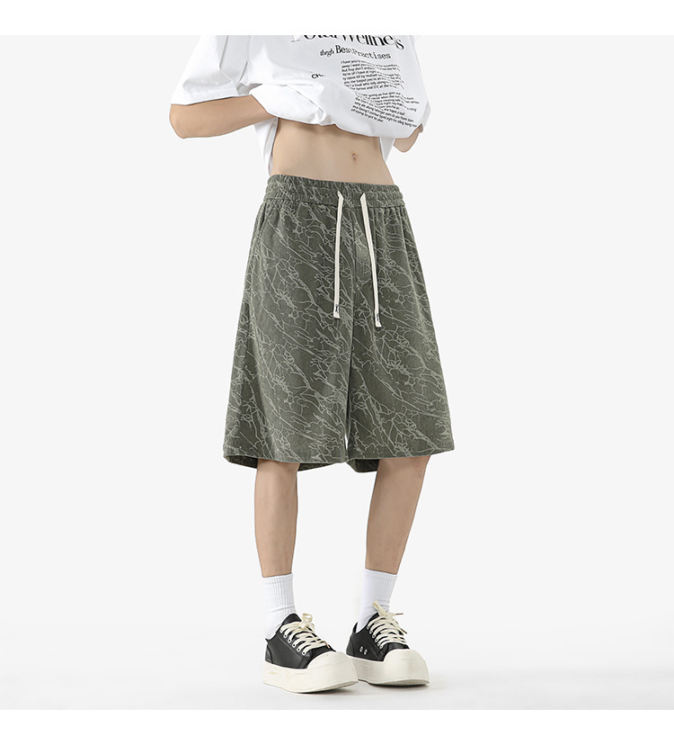 Men's Plus Size Casual Shorts Hong Kong Style Summer Thin Loose Straight Breathable Five Point Shorts Versatile Men's Clothing_viptrois.com