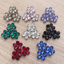 多彩水滴水晶花朵合金装饰扣汽车出风口洞洞鞋配饰发饰手机壳配件