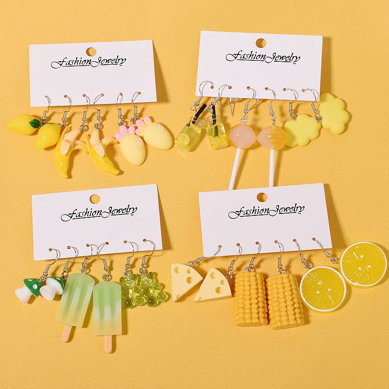 20g Weight Iron Ear Needle Material Drop Earrings Classification 1 Set Quantity Casual, Daily, Shopping Occasion Acrylic, Resin Material Cup, Heart Shape, Flower Pattern Women's Gender Cartoon Style, Cute Style 1 Set Cartoon Style Cute Cup Heart Shape Flower Arylic Resin Drop Earrings 2