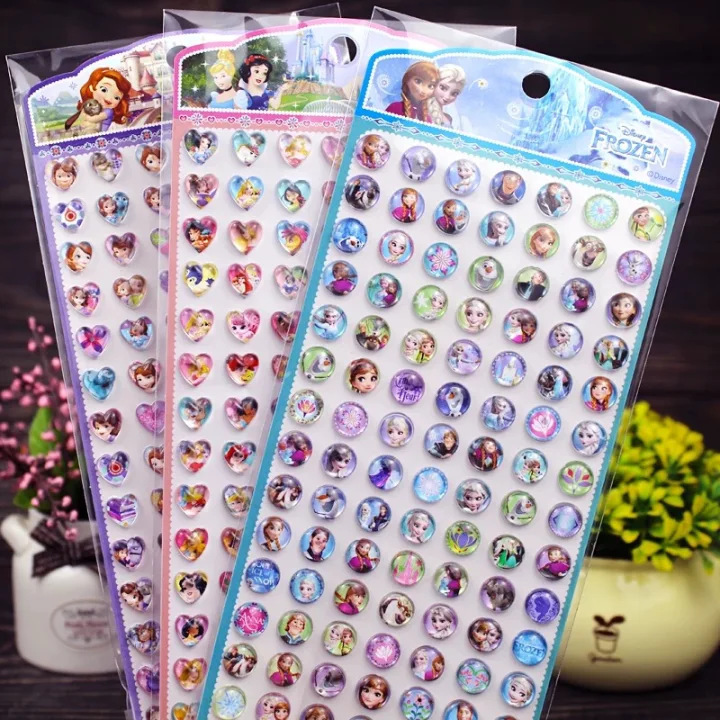Crystal Stickers Nail Art Stickers 3D Stereo Reward Handbook Stickers Decorative Stickers Paper Toys Round Heart Wholesale
