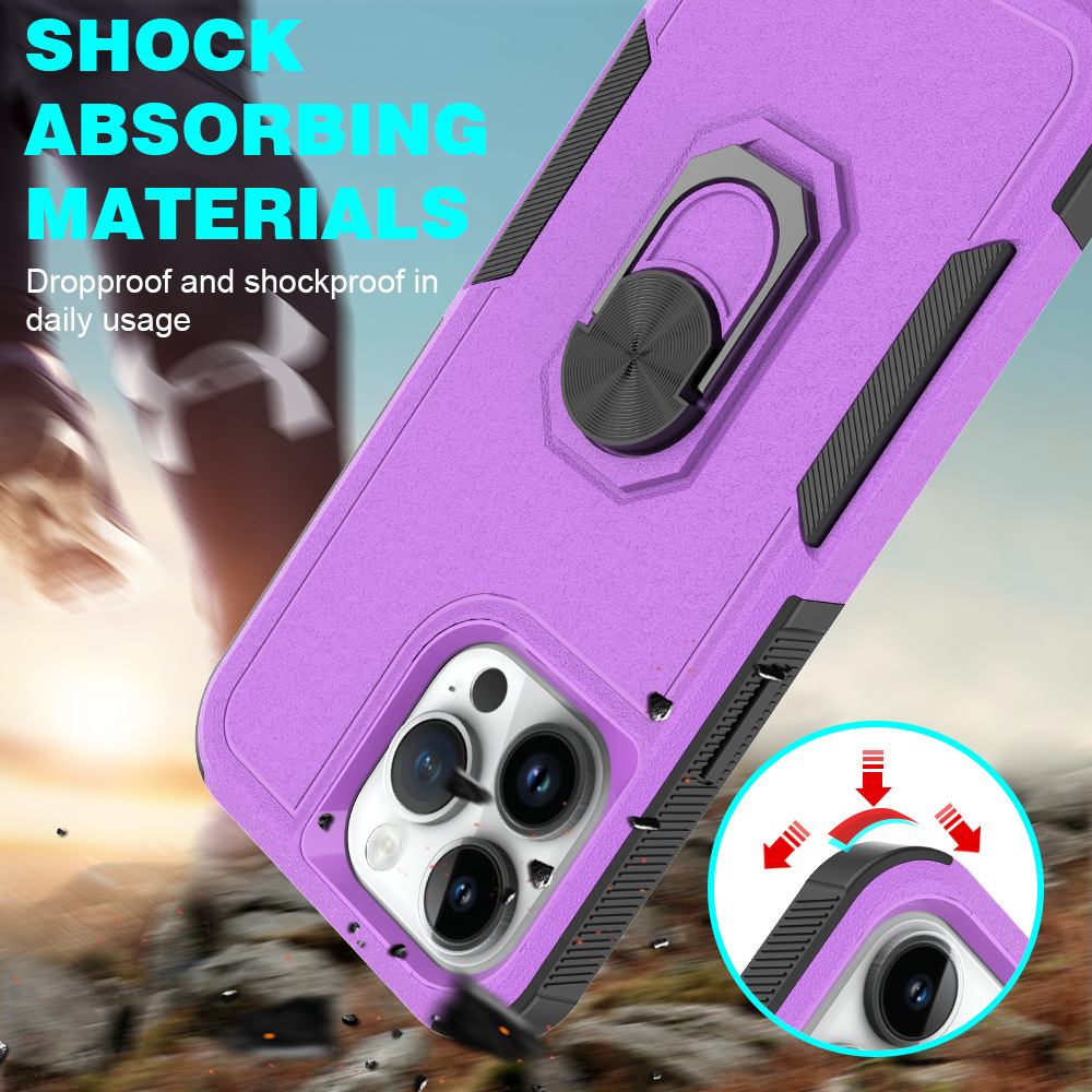 En stock aplicable a iPhone15 dos en uno caja de teléfono de anillo de vela TPU + PC resistente a la caída de Apple funda protectora transfronteriza