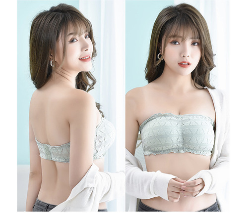 Summer one-word wrap chest lace vest girl student strapless underwear anti-exposure tube top bottoming vest for women