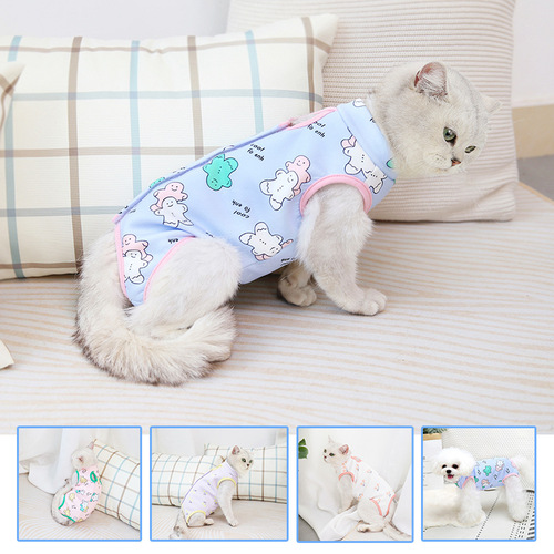 Pet clothes, thickened cat surgical clothes, sterilization clothes, cute pet dogs, fresh cat clothes for dogs