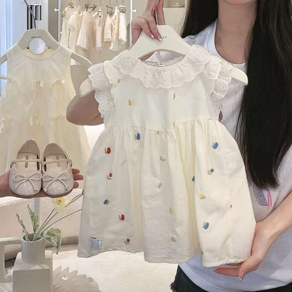 Girls' summer vest skirt new style summer cotton children's dress baby one-year-old dress