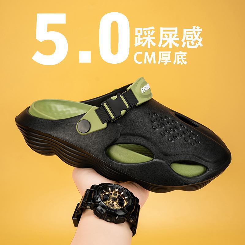 2025年新款跨境批发--夏季踩屎感洞洞凉鞋包头拖鞋-特价主推优惠