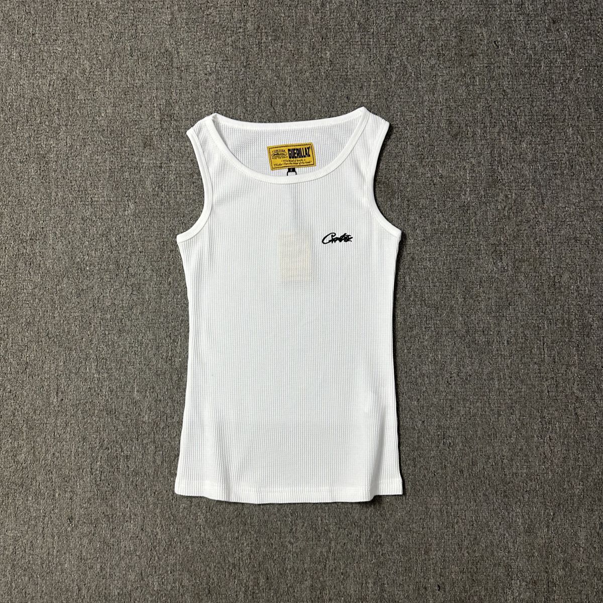 Corteiz Guerillaz Tank Script Logo White