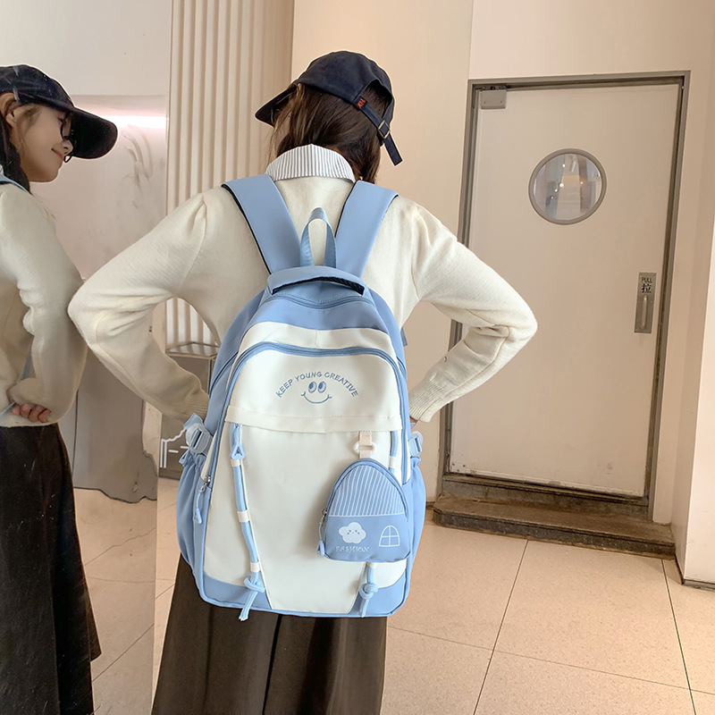 Bolsa escolar de estilo universitario para mujeres JAIYISTAR bolsa de hombro de gran capacidad de color colgante, bolsa de estudiantes ligera y de alto valor.