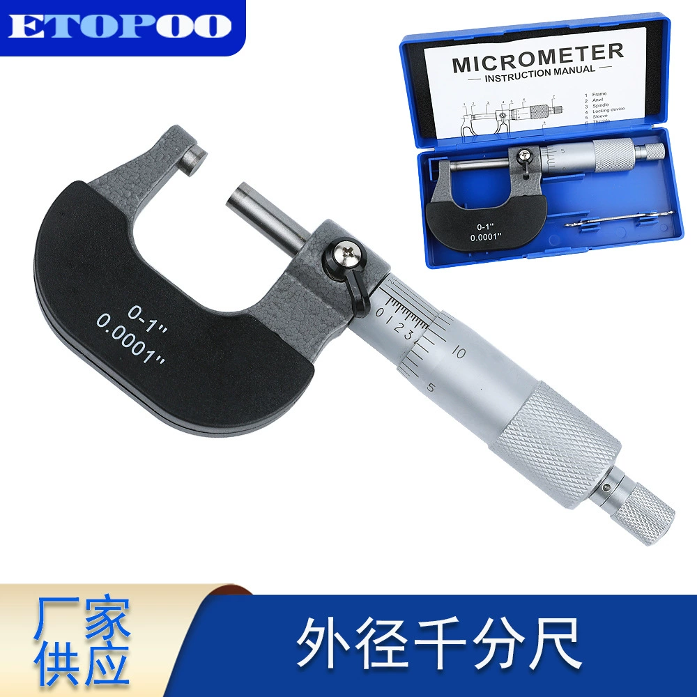 ETOPOO U-образный английский наружный диаметр микрометр механический микрометр спиральный микрометр точность 0,0001 мм