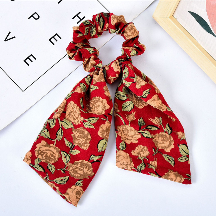 De las mujeres de estilo coreano arco floral cuerda del pelo de la vendimia cinta de perlas banda de pelo Mori headwear lazo del pelo banda de goma de las mujeres