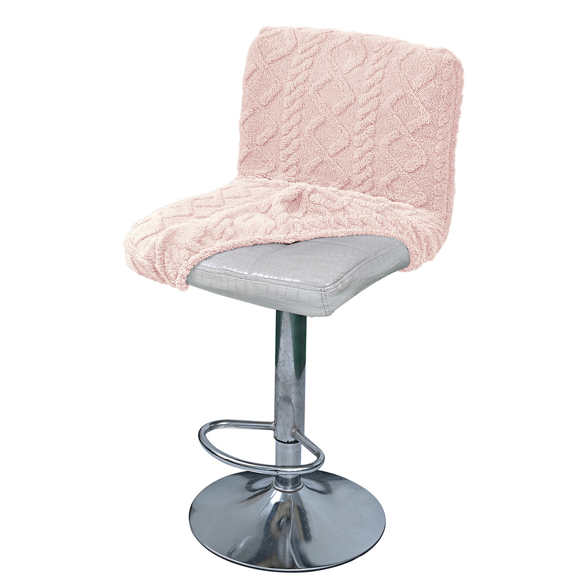 Transfronterizo algodón de terciopelo Jacquard trenzado cubierta de silla de espalda baja anti-gato agarrar bar elástico de color sólido cubierta de silla giratoria al por mayor