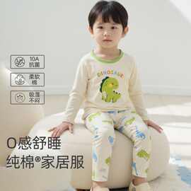 儿童家居服男童纯棉长袖春秋款A类全棉男孩2025新款卡通睡衣秋季