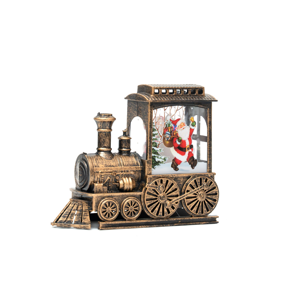 Navidad transfronteriza 2025 nuevo tren retro LED luz de noche de Navidad luz de viento de plástico iluminante luz de noche