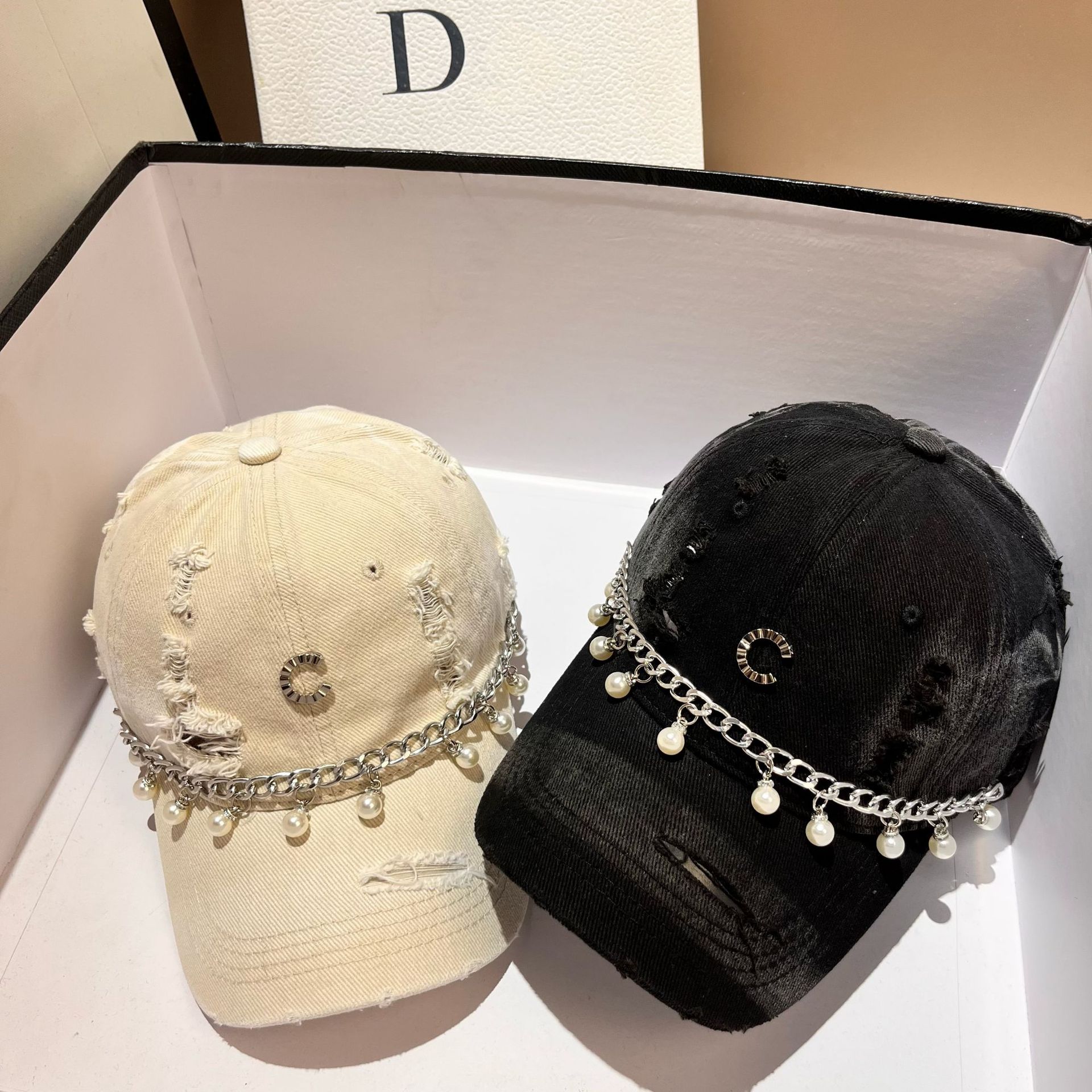 Κορεατική έκδοση σε μικρό άρωμα με γράμμα C, μαργαριτάρι, βουρτσισμένο βαμβάκι, μπέιζμπολ, φθινόπωρο, νέο στυλ, εξατομικευμένο_voghion.com