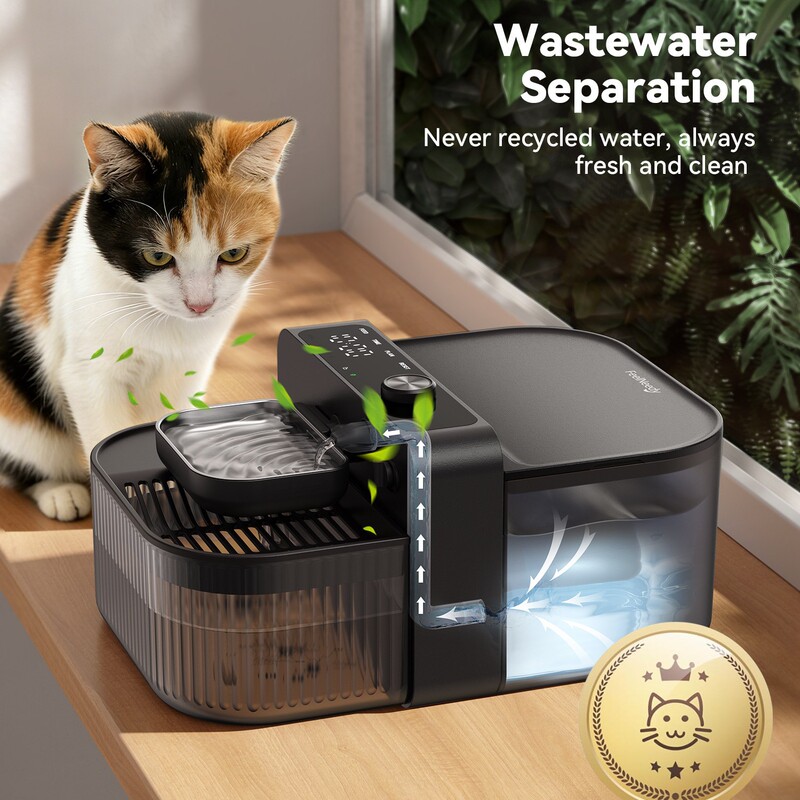 Philidi 3.5L Pet Water Dispenser with Separation of Clean and Dirty Water, Automatic Circulating Flow, Water Feeder for Cats and Dogs, Wholesale