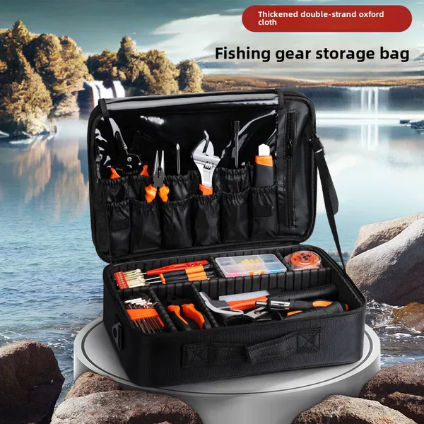 Fishing Gear Tool Bag Multifunctional Fishing Supplies Equipment Storage Box Thickened Fishing Gear Bag Fishing Tools Oxford Cloth Bag
