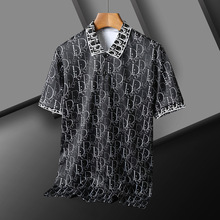 跨境爆款高端冰丝Polo衫男潮牌轻奢短袖T恤男款夏季潮流帅气男装