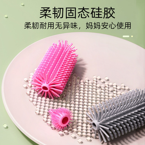 Equipped with silicone bottle brush, baby pacifier brush, straw brush, rotating bottle cleaning brush, cleaning brush, cleaning brush set