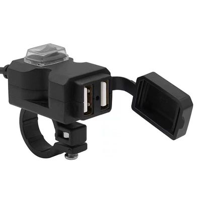 Electric car motorcycle mobile phone charger fast charging dual-port USB Car Rearview Mirror handlebar car charger (Mobil şarj cihazları) - black-3021-924v-21a-for-motorcycles-only