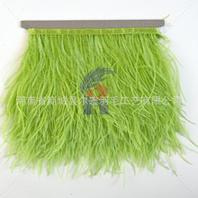 鸵鸟毛布边10-13cm真羽毛花边裙边布带染色 演出舞台服装辅料厂家