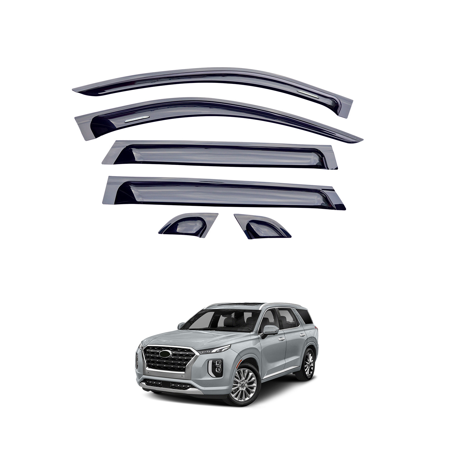Aplicable Paris Di Sunny Rain Bloqueo Ventana Eyebrow Hyundai Palisade Window Deflectors