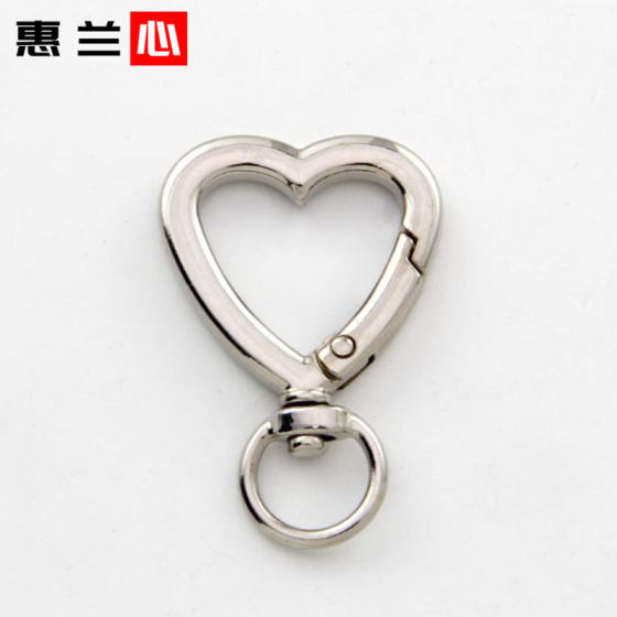 Zinc alloy spring buckle playing card series Peach heart Plum Blossom Square key chain pendant luggage hardware accessories