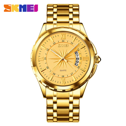 Shimei/skmei9069 Men's Luminous Single Calendar Business Watch Steel Band Exquisite Waterproof Men's Quartz Watch