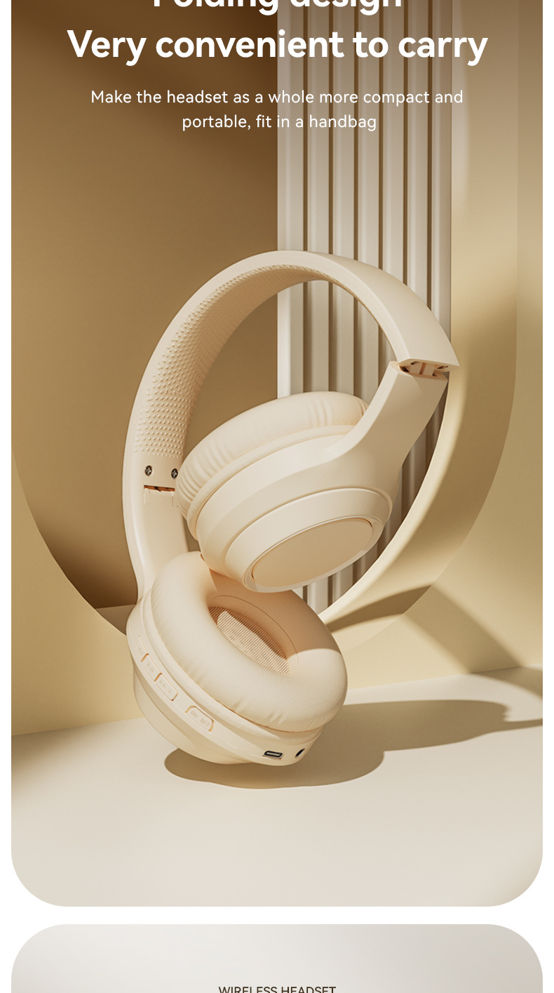 Wireless Bluetooth headset with long battery life, solid color plug-in earphones, mobile phones, Android tablets,_voghion.com
