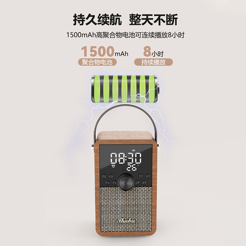 国境を越えたワイヤレス Bluetooth スピーカー木製多機能ポータブルオーディオカードラジオスピーカー屋外ポータブル|undefined
