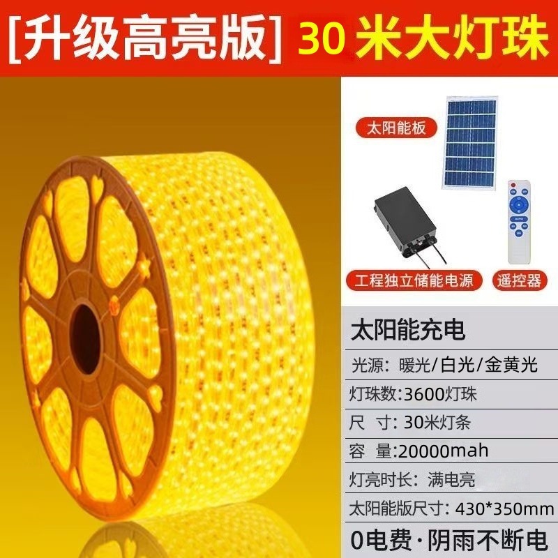 跨境太阳能灯带户外防水花园别墅庭院氛围装饰工程亮化led灯条|undefined