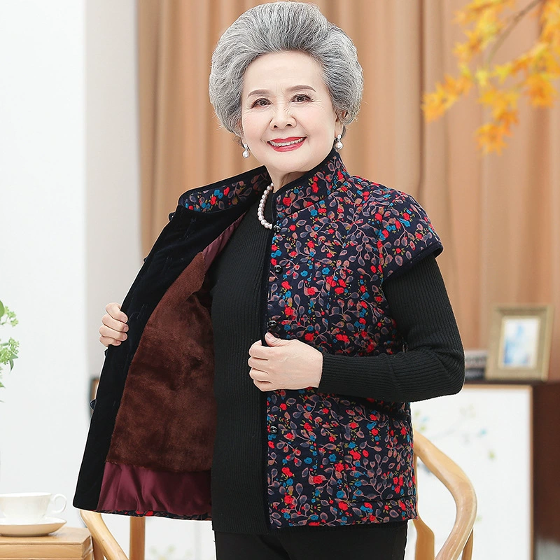 Средний и пожилой женский жилет с бархатным толстым жилетом