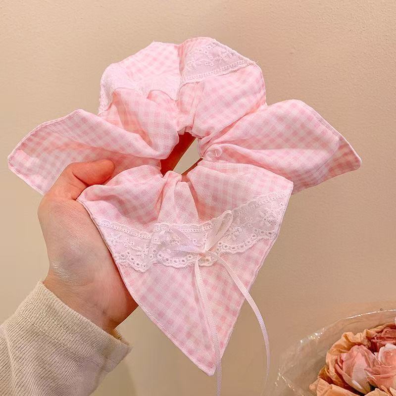 5711 썸머 레터 체크 스카프-핑크 체크 (26cm)