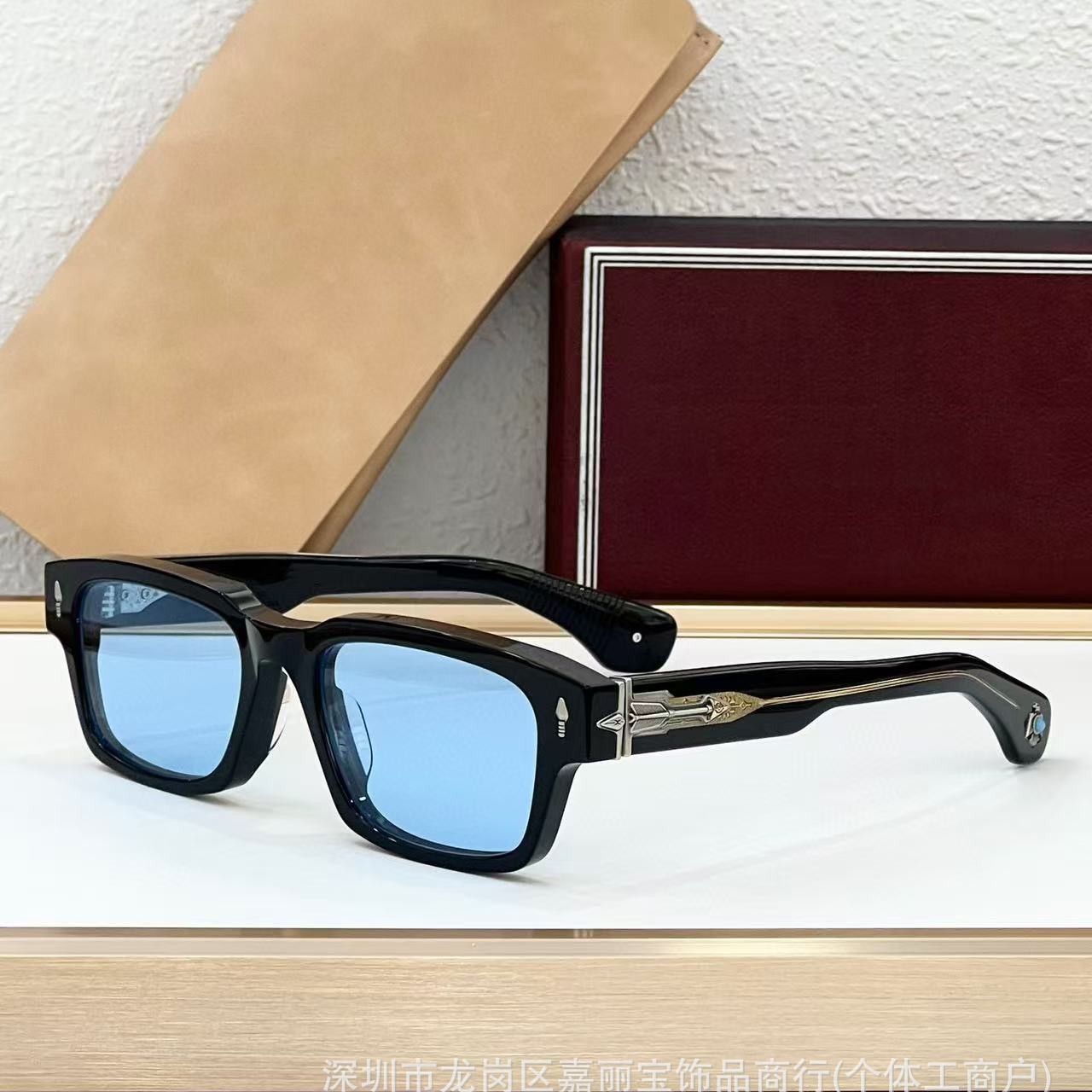 fashionable square sunglasses emerald natural stone handmade for men…