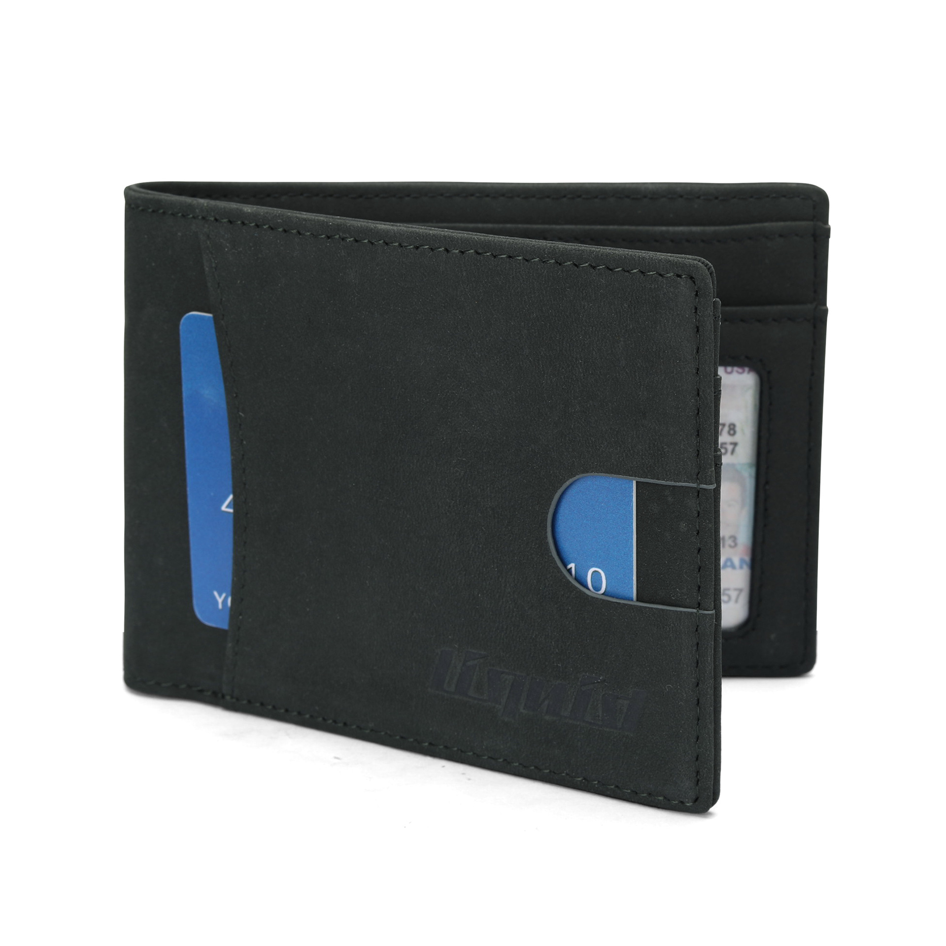 Personalizado Amazon RFID antirrobo cartera de cepillo para hombres corto multi-tarjeta cartera de cuero doble cartera plegable